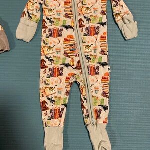 Kindthings/ Wildwoven Cozy Storybook Print Newborn Sleeper Romper